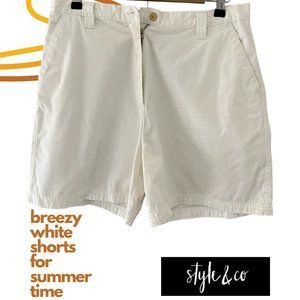 Style&Co. High Waisted White Shorts with 6" Inseam in Size 12